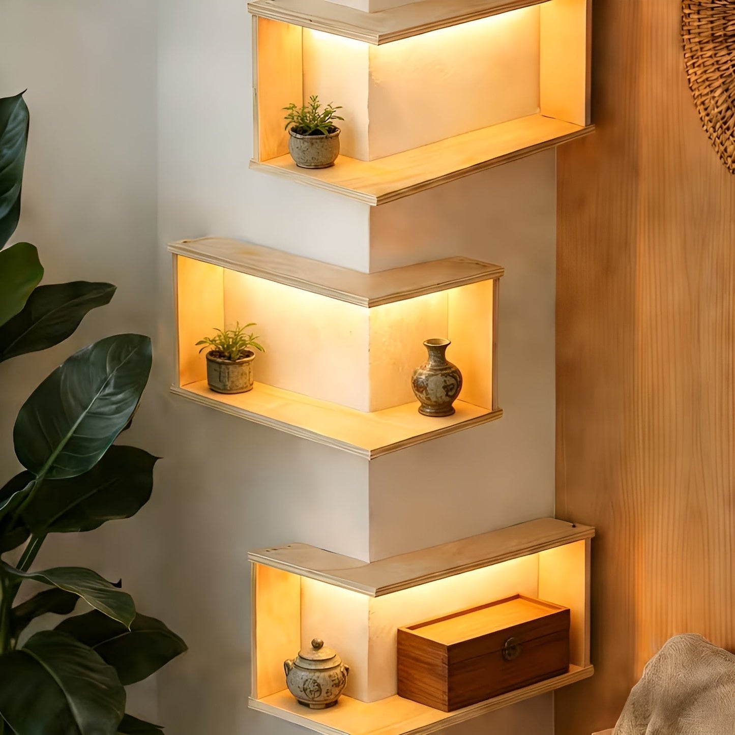 90 Degree Corner Wall Shelf Floating Storage Display Rack