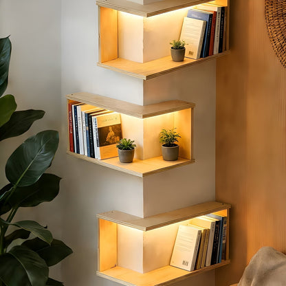 90 Degree Corner Wall Shelf Floating Storage Display Rack
