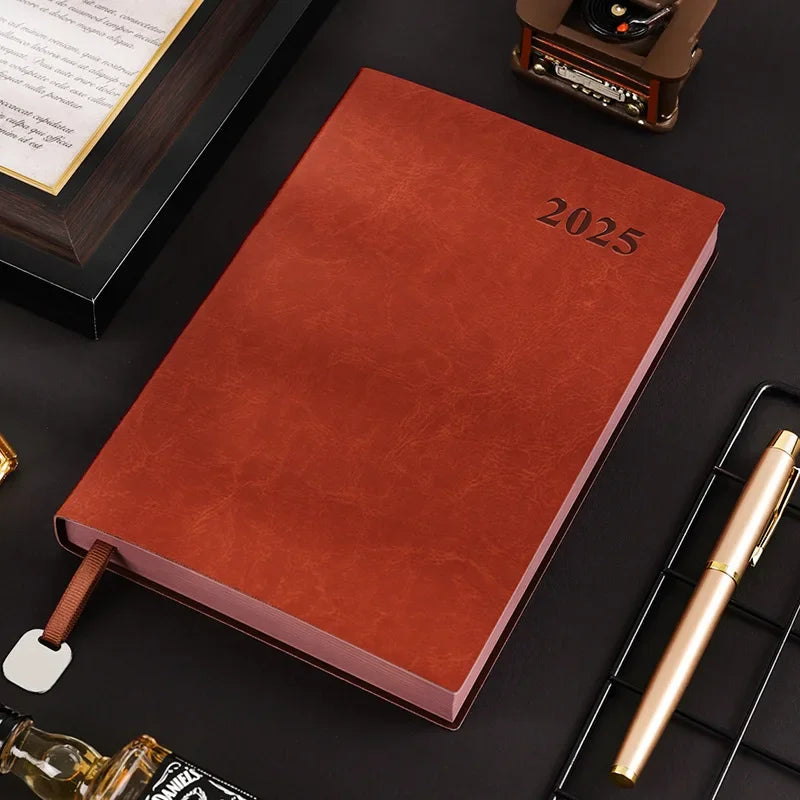 A4 Leather Weekly Planner Notebook 2025 2026 Organizer