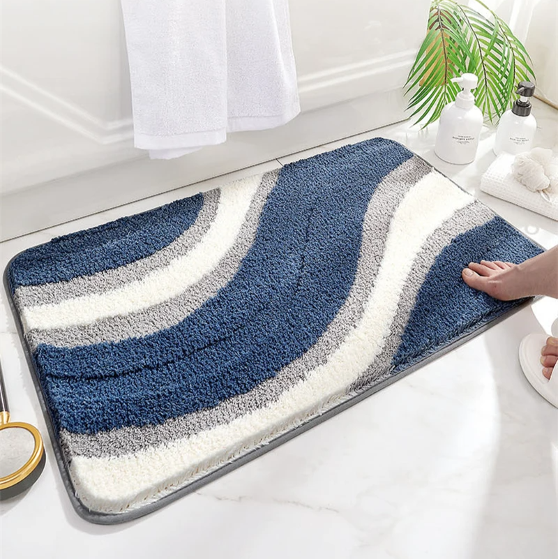 Absorbent Non Slip Bath Mat Soft Microfiber Bathroom Rug Shower Floor Mat