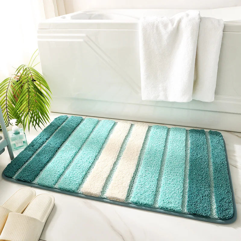 Absorbent Non Slip Bath Mat Soft Microfiber Bathroom Rug Shower Floor Mat