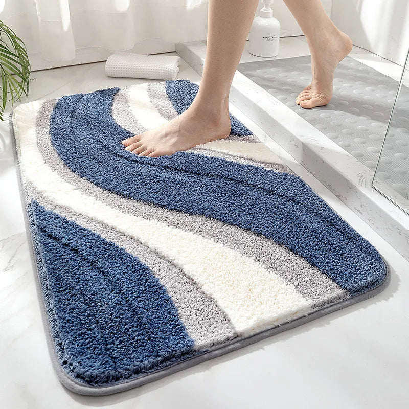 Absorbent Non Slip Bath Mat Soft Microfiber Bathroom Rug Shower Floor Mat