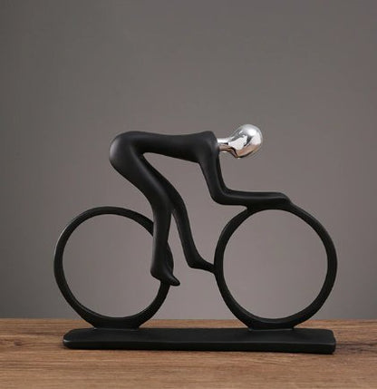 Abstract Cyclist Sculpture Resin Home Decor Statue