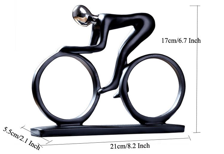 Abstract Cyclist Sculpture Resin Home Decor Statue