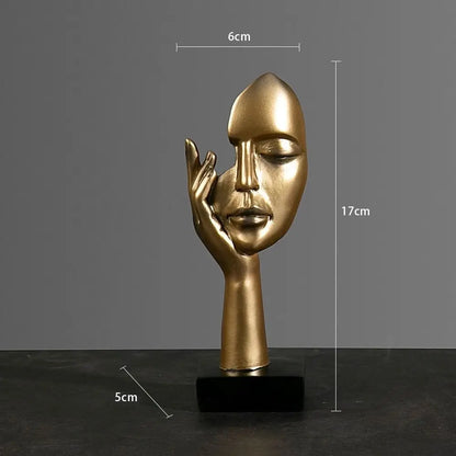 Abstract Face Sculpture Modern Home Decor Resin Art Ornament