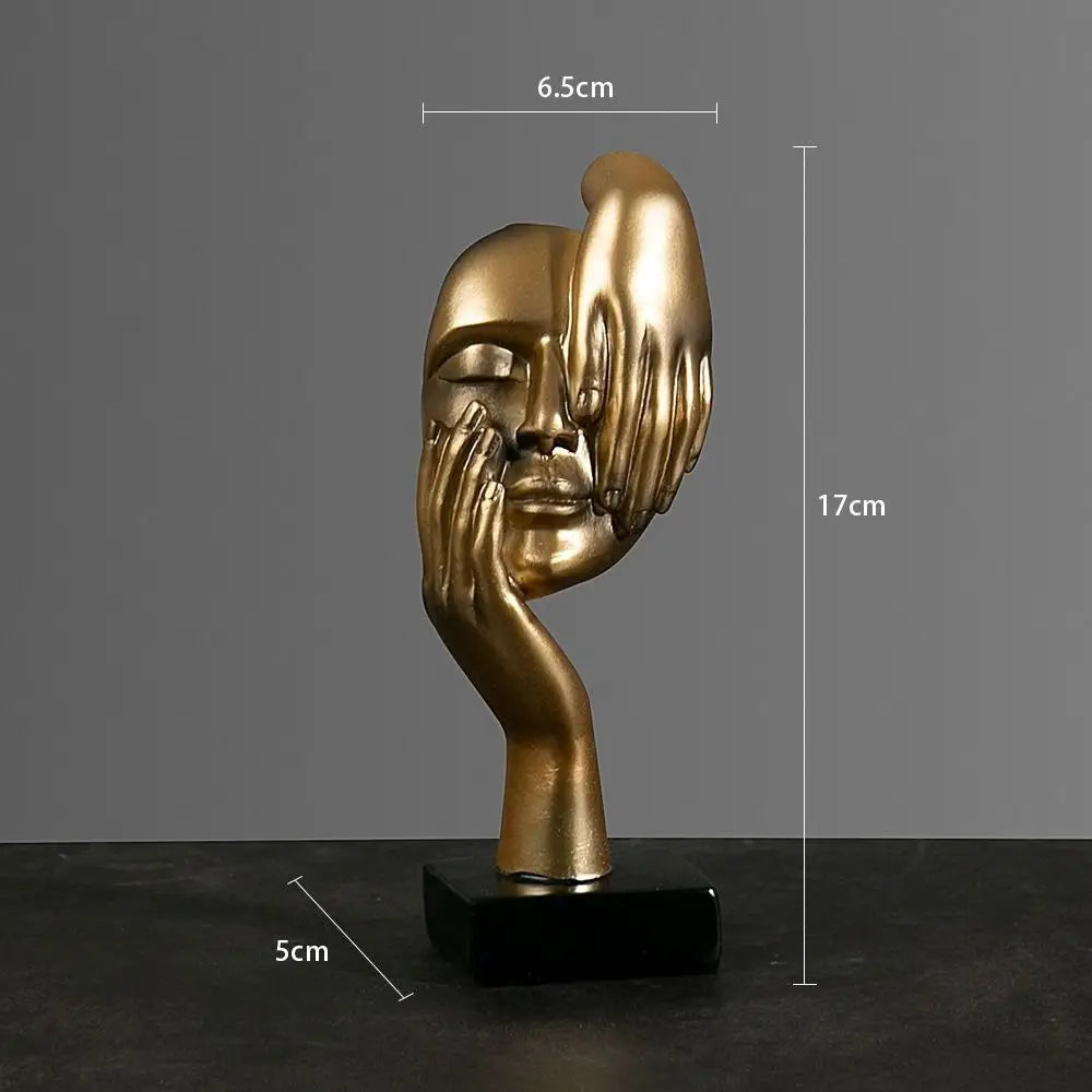 Abstract Face Sculpture Modern Home Decor Resin Art Ornament