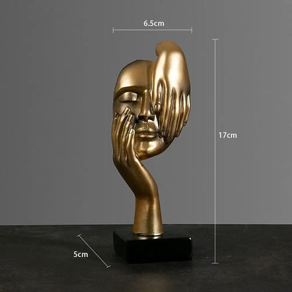 Abstract Face Sculpture Modern Home Decor Resin Art Ornament