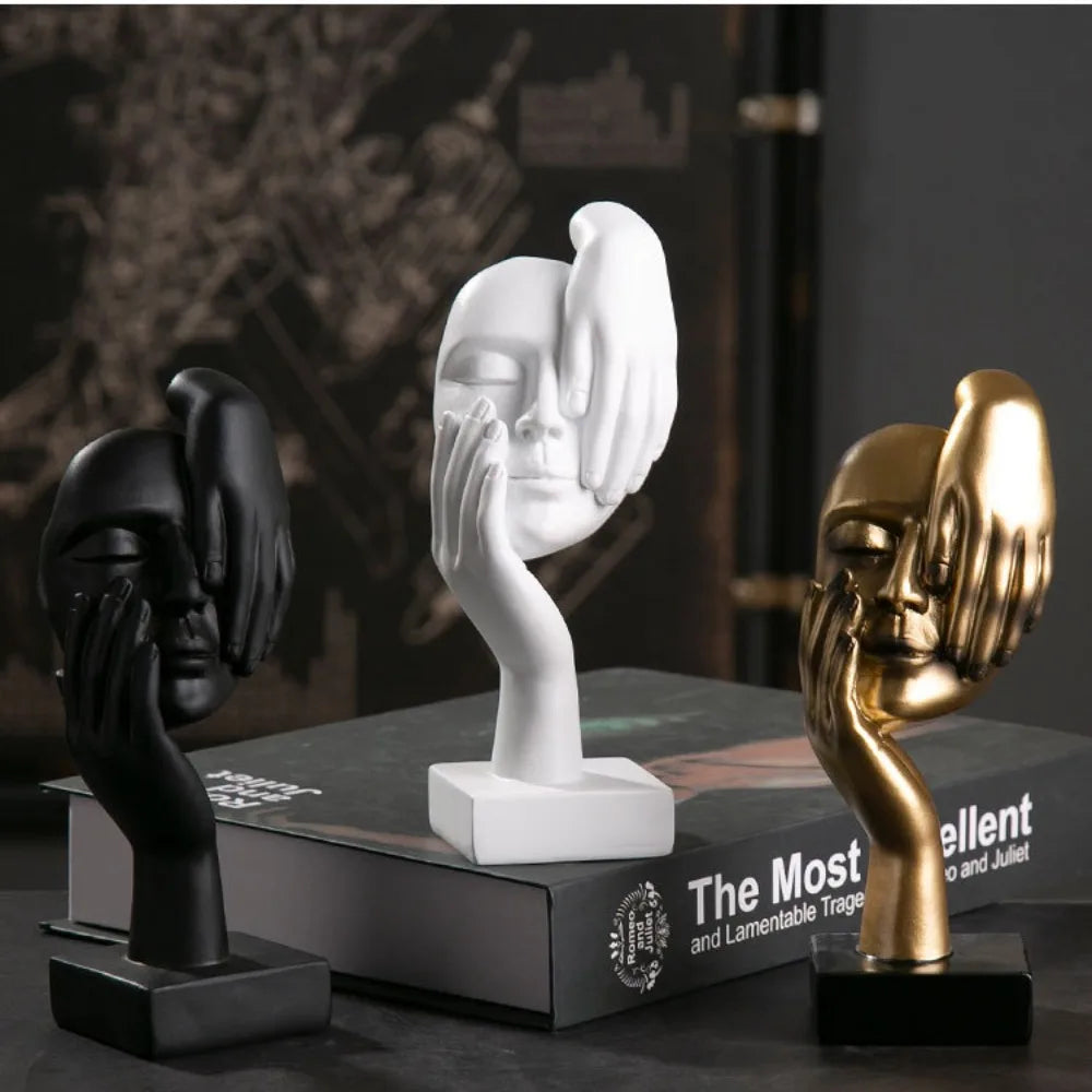 Abstract Face Sculpture Modern Home Decor Resin Art Ornament