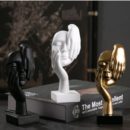 Abstract Face Sculpture Modern Home Decor Resin Art Ornament