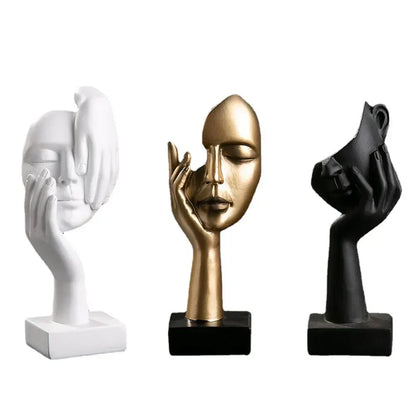 Abstract Face Sculpture Modern Home Decor Resin Art Ornament