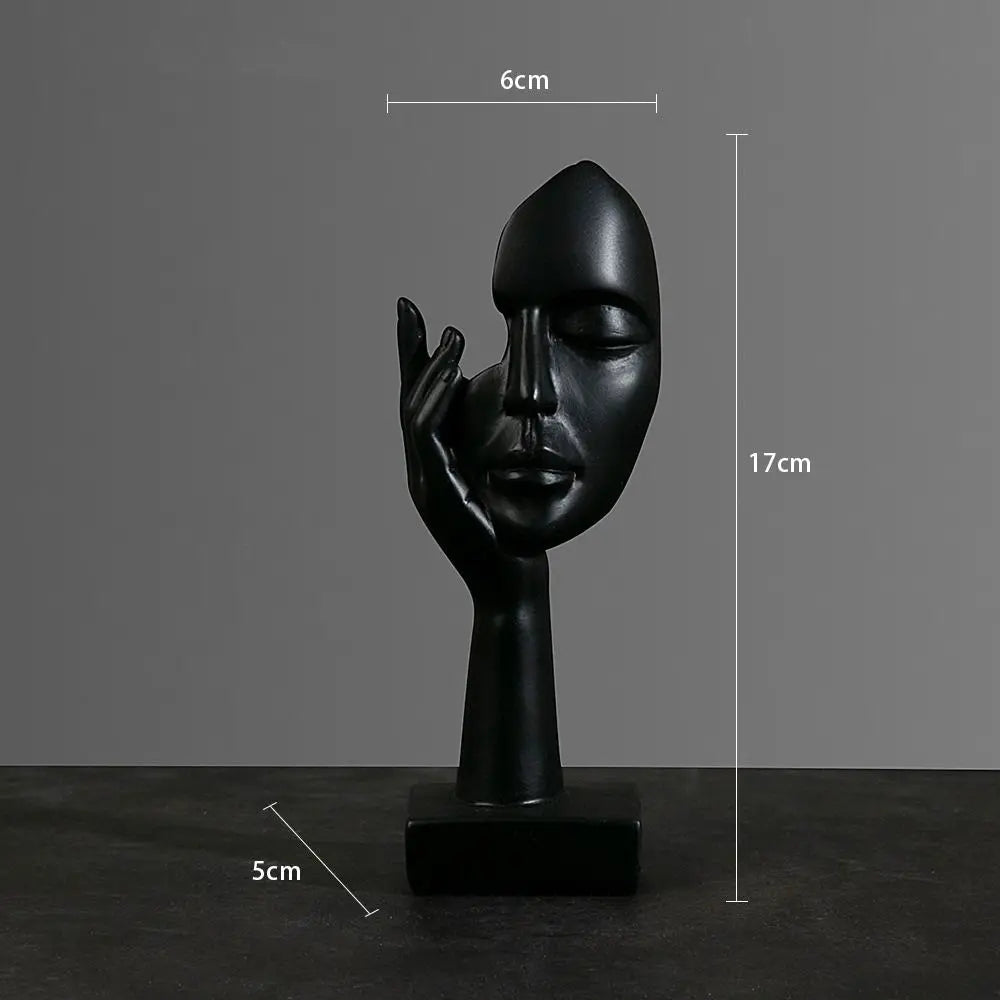Abstract Face Sculpture Modern Home Decor Resin Art Ornament