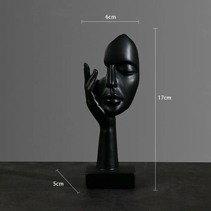 Abstract Face Sculpture Modern Home Decor Resin Art Ornament