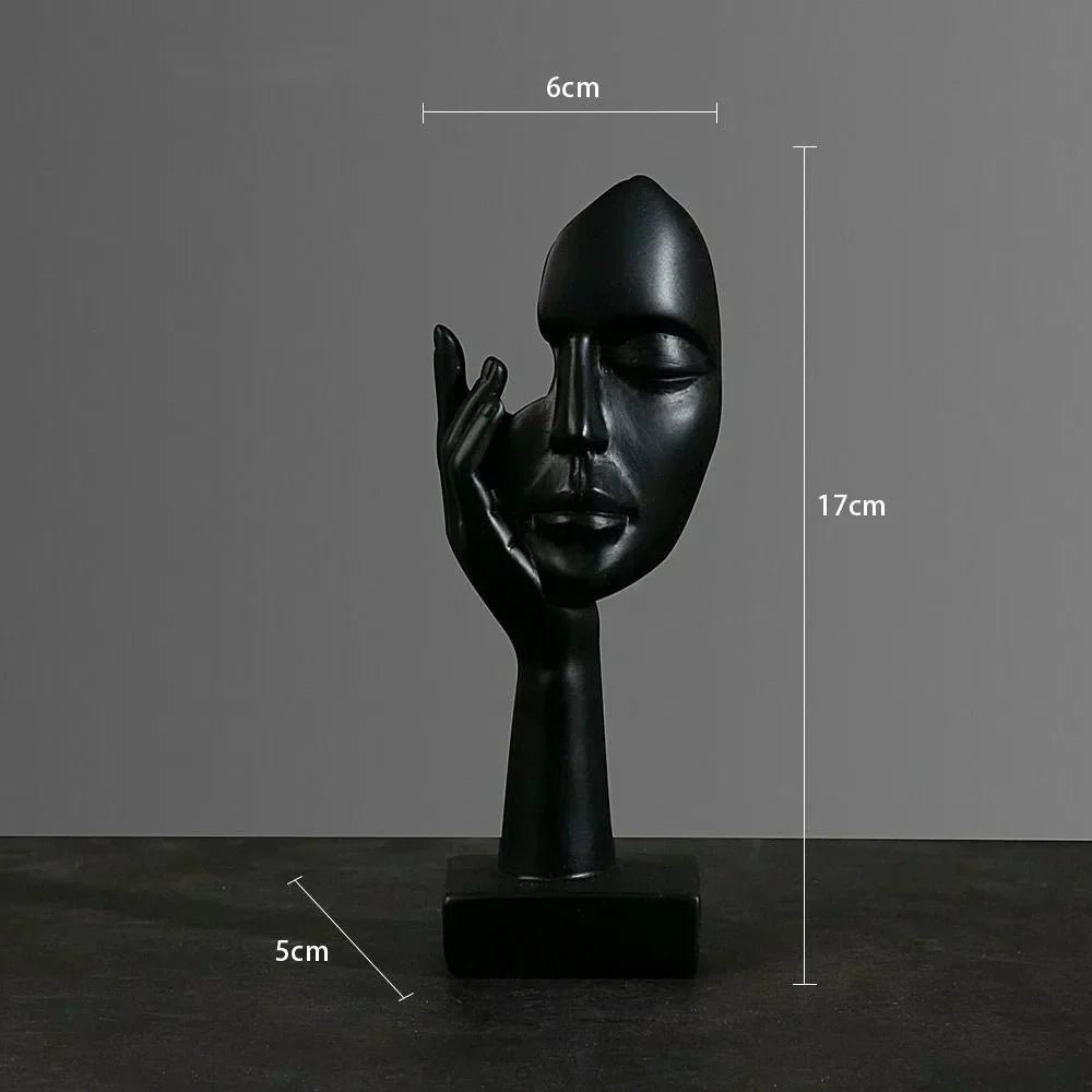 Abstract Face Sculpture Modern Home Decor Resin Art Ornament