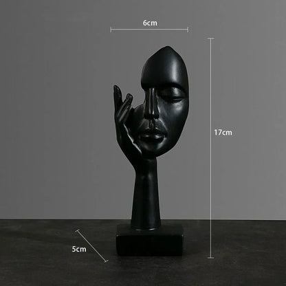 Abstract Face Sculpture Modern Home Decor Resin Art Ornament
