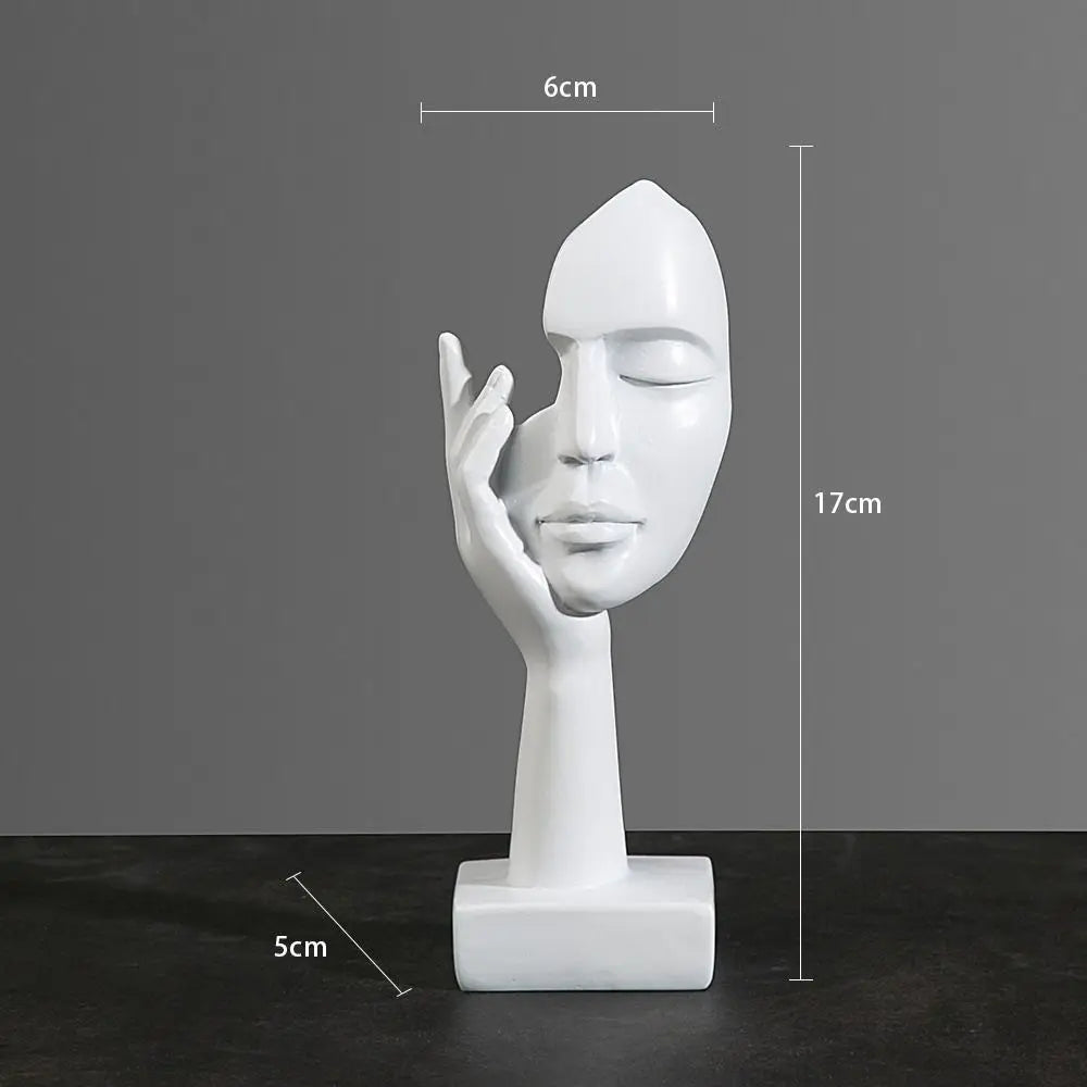 Abstract Face Sculpture Modern Home Decor Resin Art Ornament