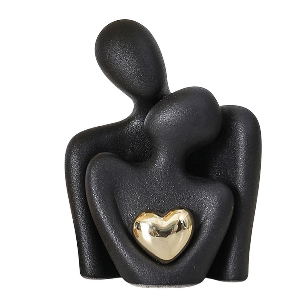 Abstract Gold Heart Sculpture for Home Decor and Living Room Accent