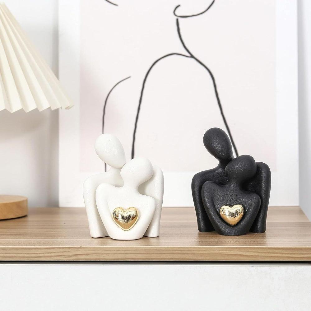 Abstract Gold Heart Sculpture for Home Decor and Living Room Accent