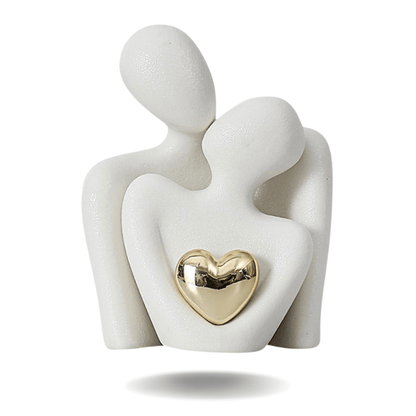 Abstract Gold Heart Sculpture for Home Decor and Living Room Accent