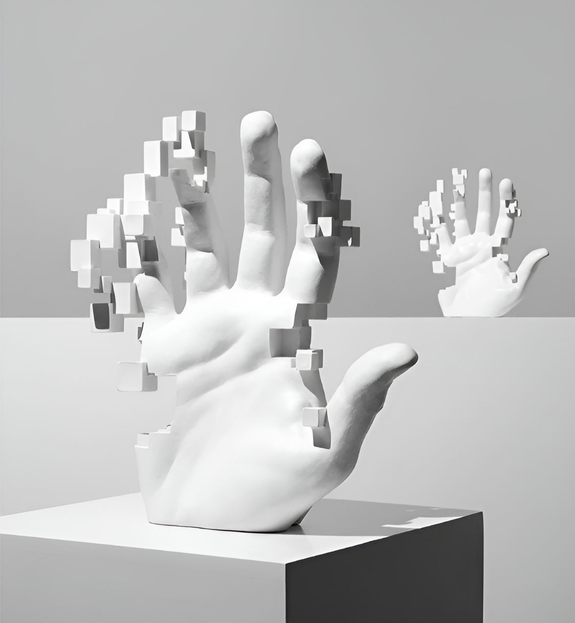 Abstract Mosaic Hand Sculpture Modern Resin Decorative Ornament