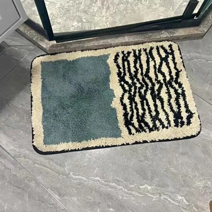 Abstract Scandinavian Bath Mat Non Slip Soft Absorbent Bathroom Rug