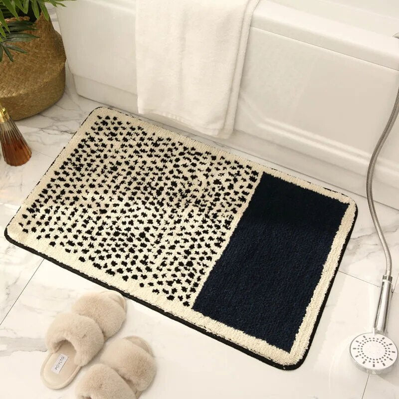Abstract Scandinavian Bath Mat Non Slip Soft Absorbent Bathroom Rug