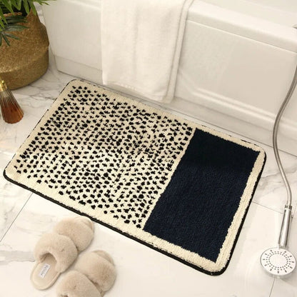 Abstract Scandinavian Bath Mat Non Slip Soft Absorbent Bathroom Rug