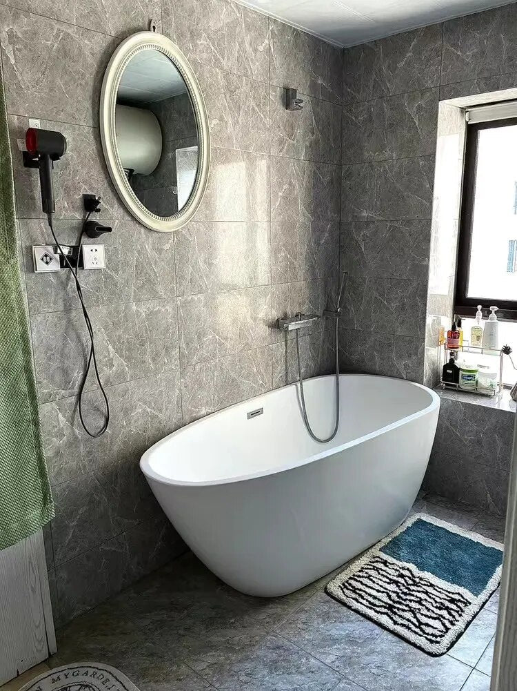 Abstract Scandinavian Bath Mat Non Slip Soft Absorbent Bathroom Rug