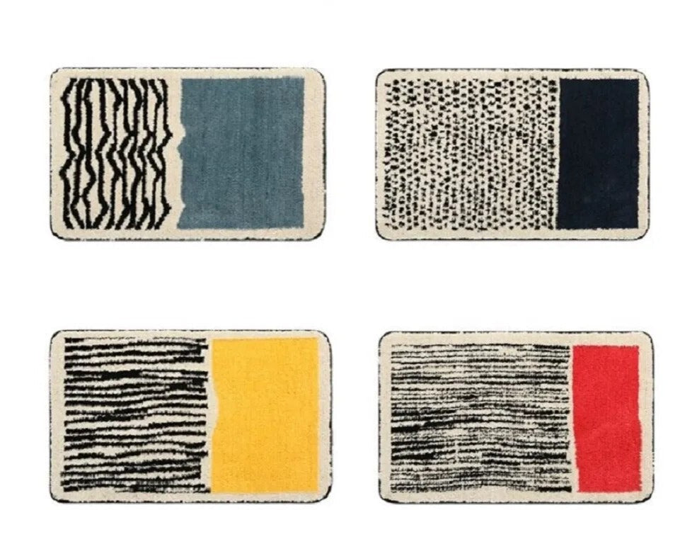 Abstract Scandinavian Bath Mat Non Slip Soft Absorbent Bathroom Rug