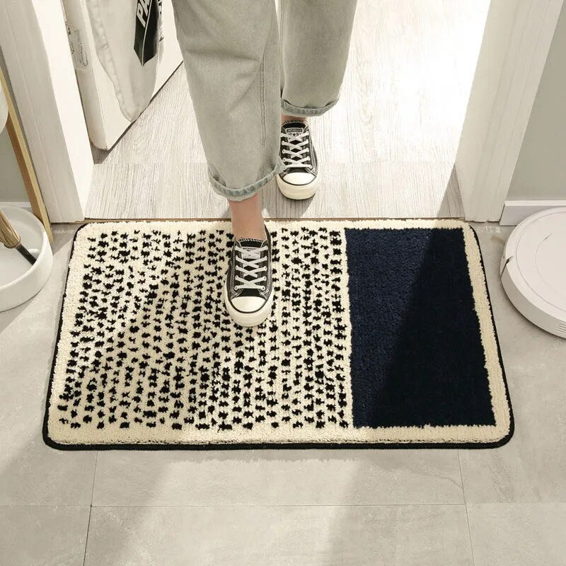 Abstract Scandinavian Bath Mat Non Slip Soft Absorbent Bathroom Rug