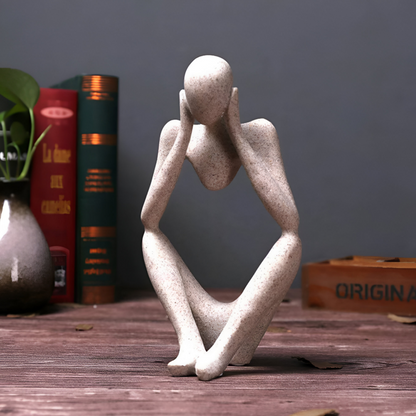 Abstract Thinker Resin Sculpture Modern Home Office Decor Contemplative Art Figurine