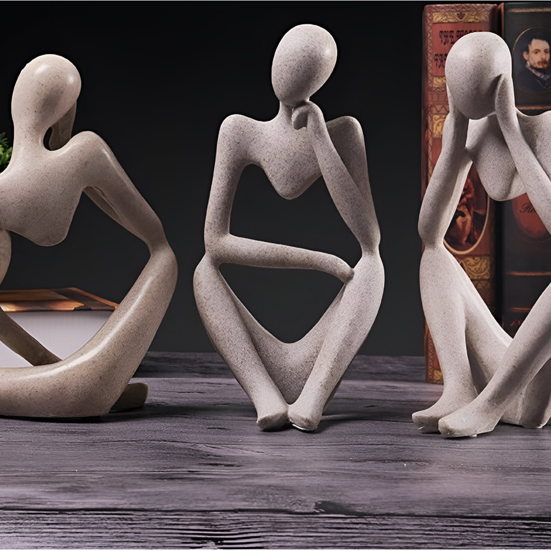 Abstract Thinker Resin Sculpture Modern Home Office Decor Contemplative Art Figurine