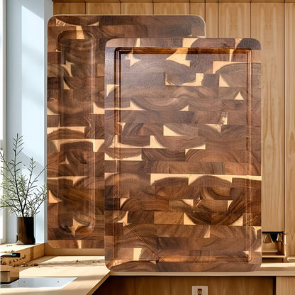 Acacia Wood Cutting Board Leaf Engraved Serving Board