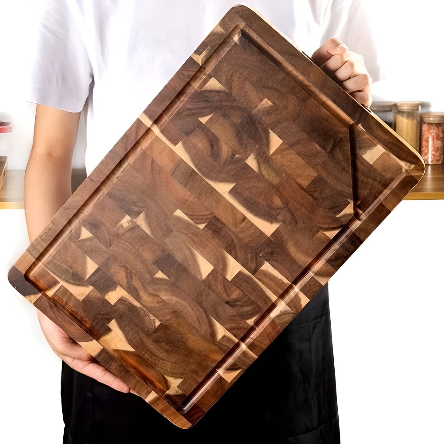 Acacia Wood Cutting Board Leaf Engraved Serving Board
