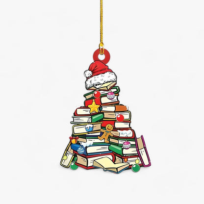 Acrylic Book Lover Christmas Ornament Set