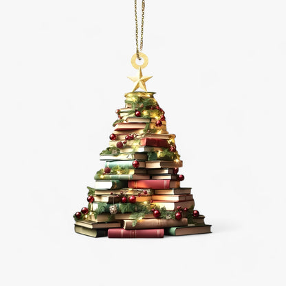 Acrylic Book Lover Christmas Ornament Set