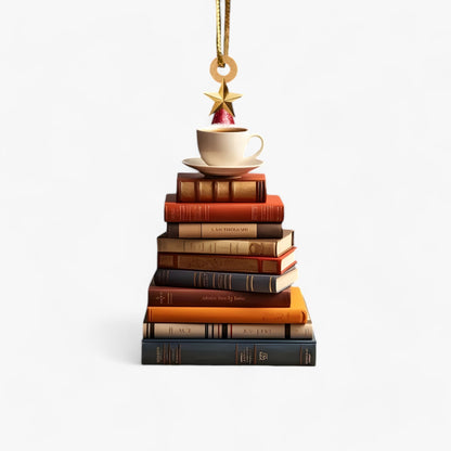 Acrylic Book Lover Christmas Ornament Set