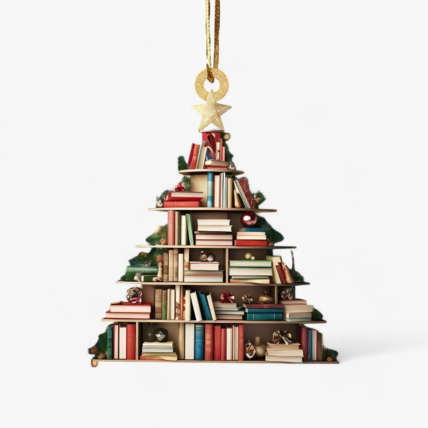 Acrylic Book Lover Christmas Ornament Set