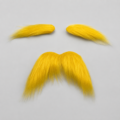 Adhesive Mustache and Eyebrow Costume Set for Halloween Cosplay Dress Up