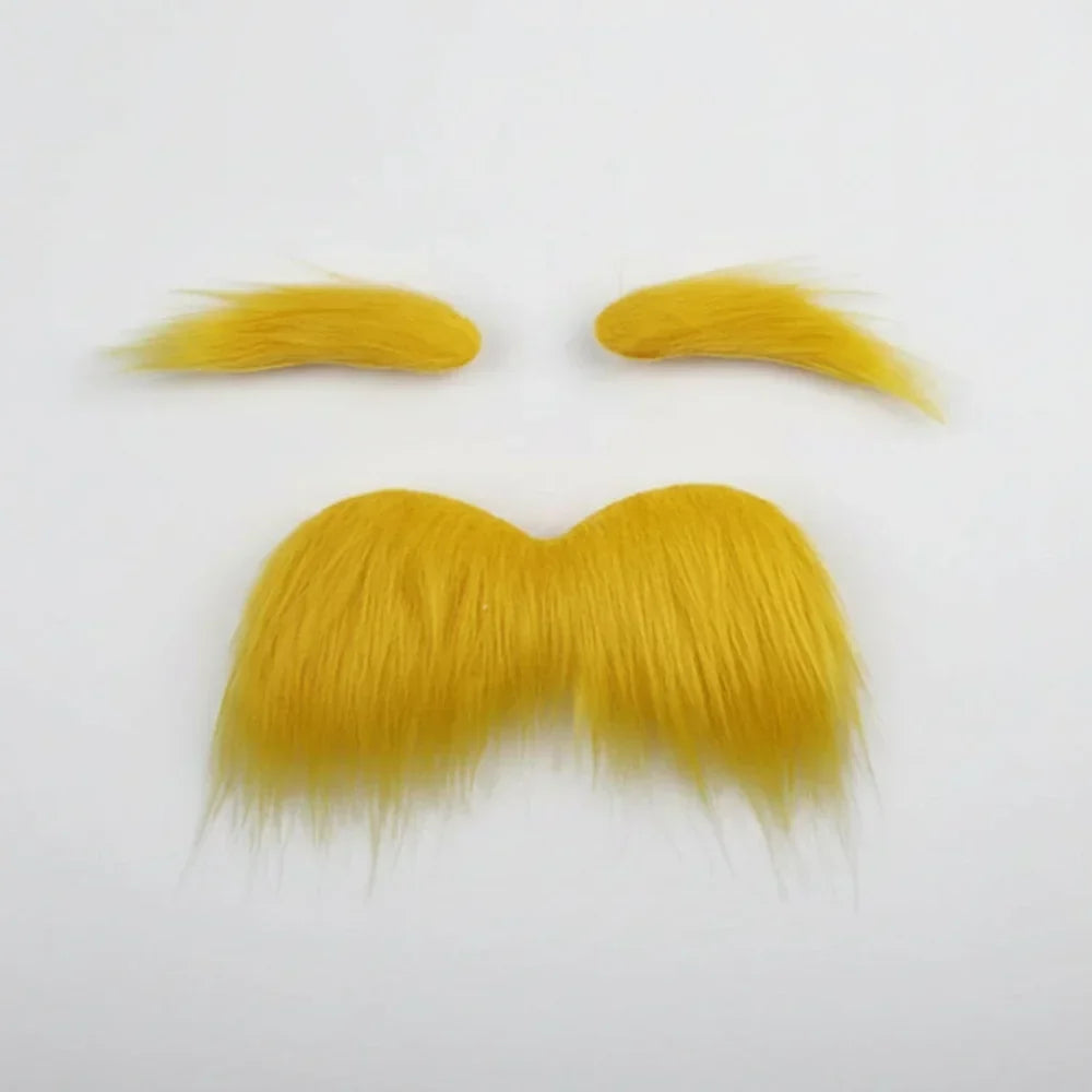 Adhesive Mustache and Eyebrow Costume Set for Halloween Cosplay Dress Up