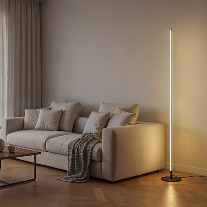 Justerbar LED-gulvlampe med bue, dæmpbar, fjernbetjening, moderne belysning