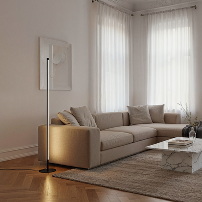 Justerbar LED-gulvlampe med bue, dæmpbar, fjernbetjening, moderne belysning