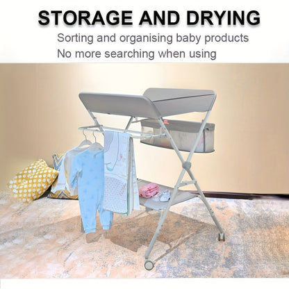 Adjustable Baby Changing Table Portable Folding Storage Station