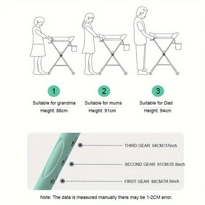 Adjustable Baby Changing Table Portable Folding Storage Station