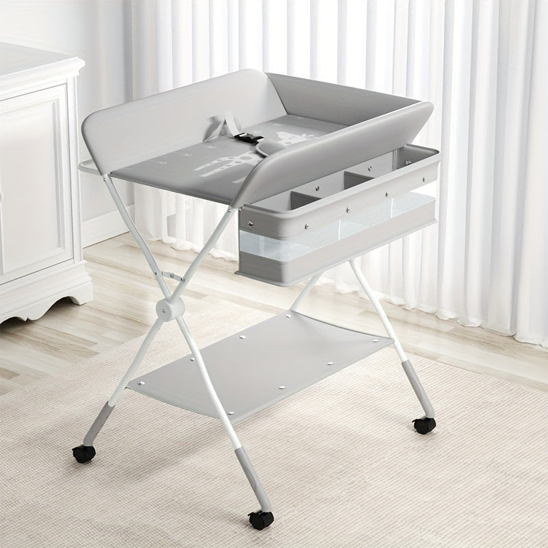 Adjustable Baby Changing Table Portable Folding Storage Station