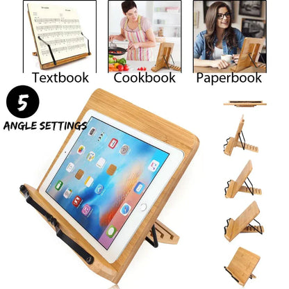Adjustable Book Stand Reading Holder Portable Cookbook Tray