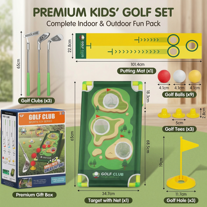 Adjustable Golf Putting Mat Play Set for Indoor Outdoor Practice