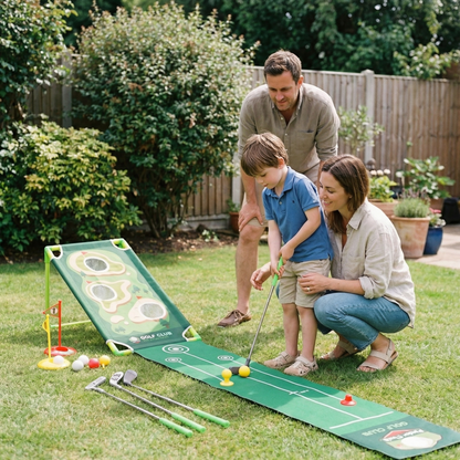 Adjustable Golf Putting Mat Play Set for Indoor Outdoor Practice