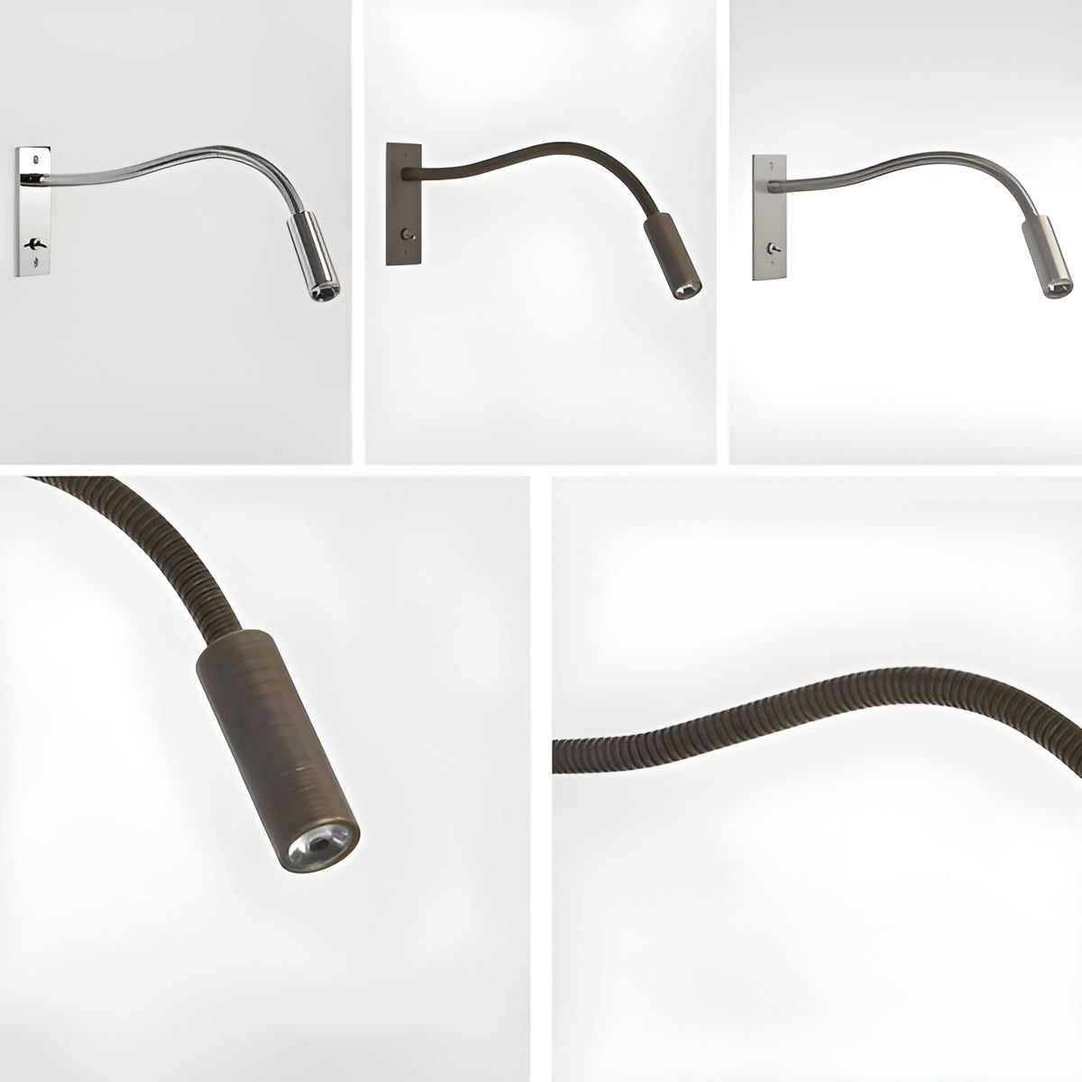 Adjustable Goose Neck Wall Reading Lamp Modern LED Bedside Light