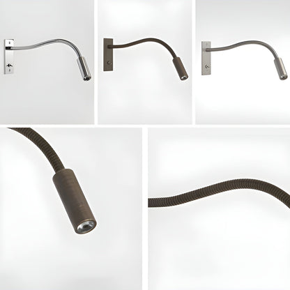 Adjustable Goose Neck Wall Reading Lamp Modern LED Bedside Light