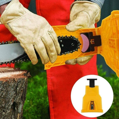 Adjustable Handheld Chainsaw Sharpener Guide Clamp with Sharpening Stone